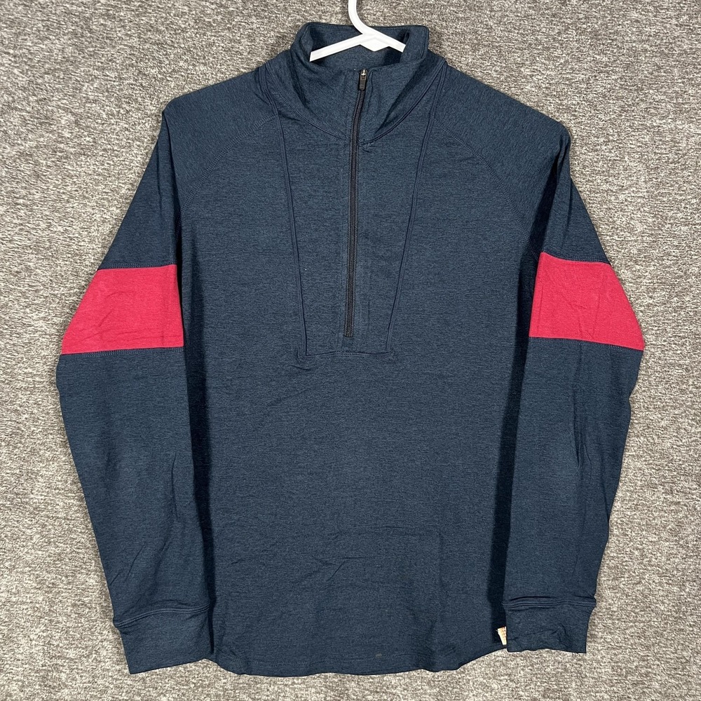 Marine Layer Half Zip Pullover Womens Small‎ Weekend Sport Red Stripe Athletic